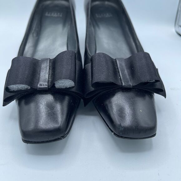 Vintage Stuart weitzman black bow tie pumps 10 - Picture 4 of 16